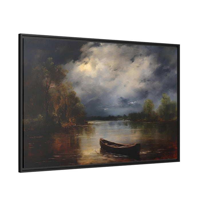 Canoe In The Lake Rustic Moody Cabin Wall Decor "Cabin Reflections" side view