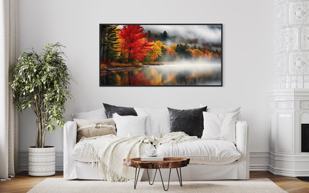 New England Lake And Forest Landscape Autumn Wall Art