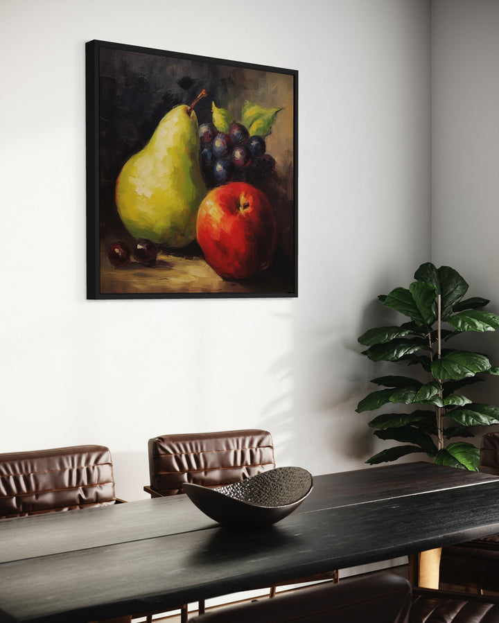 Still Life Vintage Fruit Oil Painting Canvas Wall Art in the kitchen