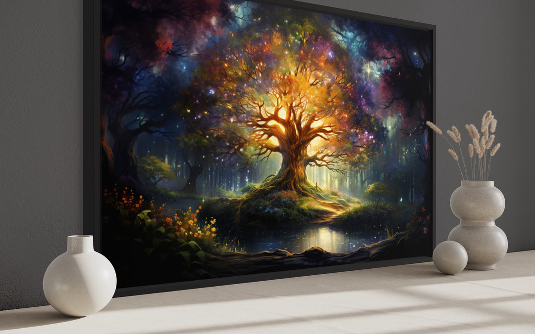Tree of Knowledge Colorful Wall Art side view