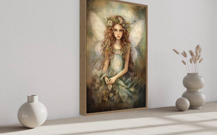 Beautiful Forest Fairy Framed Canvas Wall Art side view