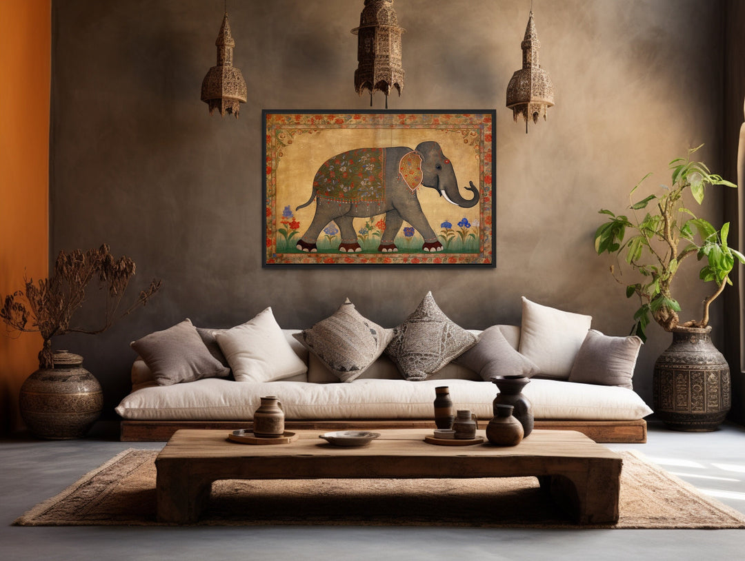Indian Elephant Traditional Wall Art in indian room