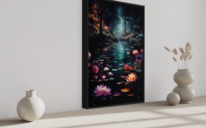 Enchanted Forest With Mystical Framed Canvas Wall Art side view