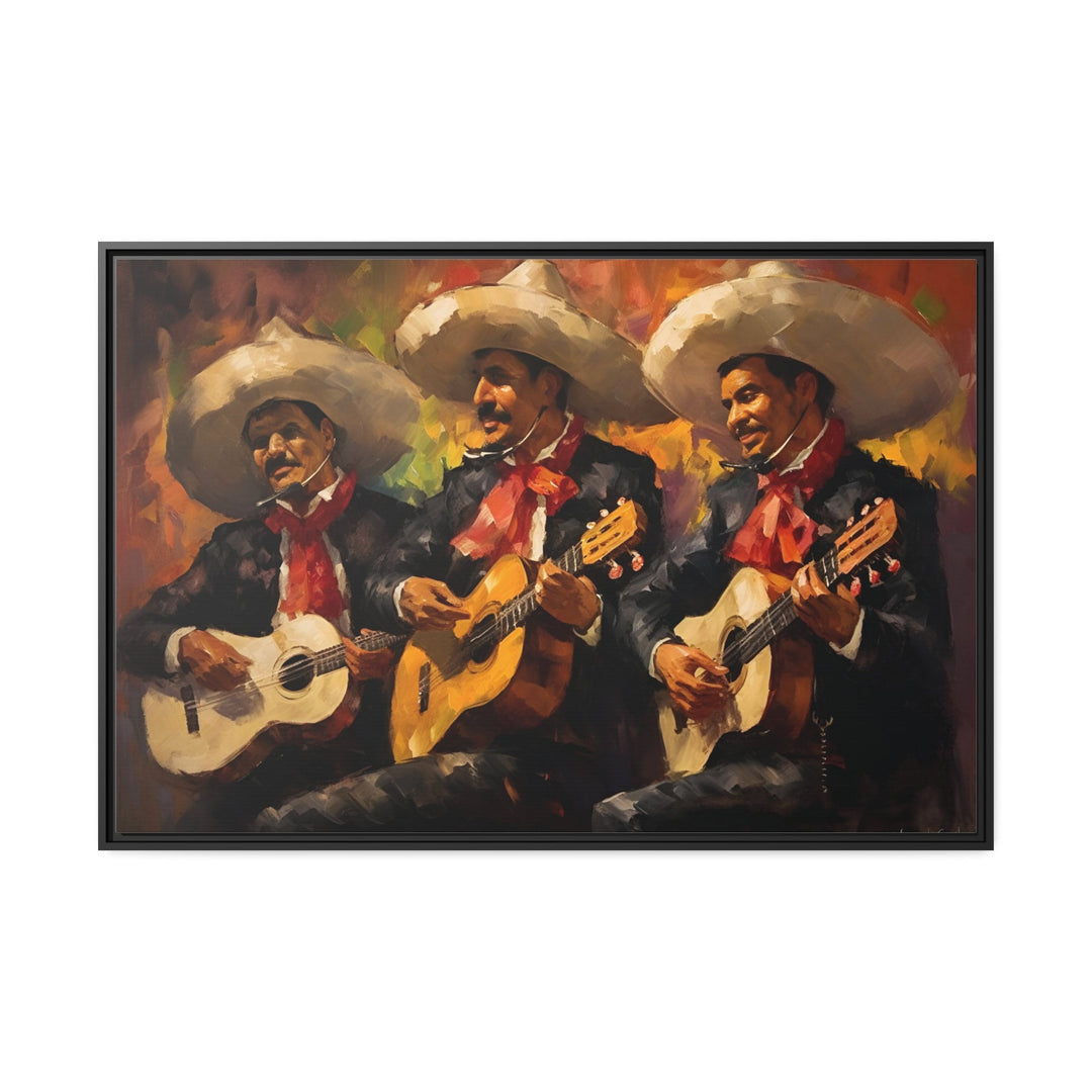 Mariachi Band Mexican Framed Canvas Wall Art