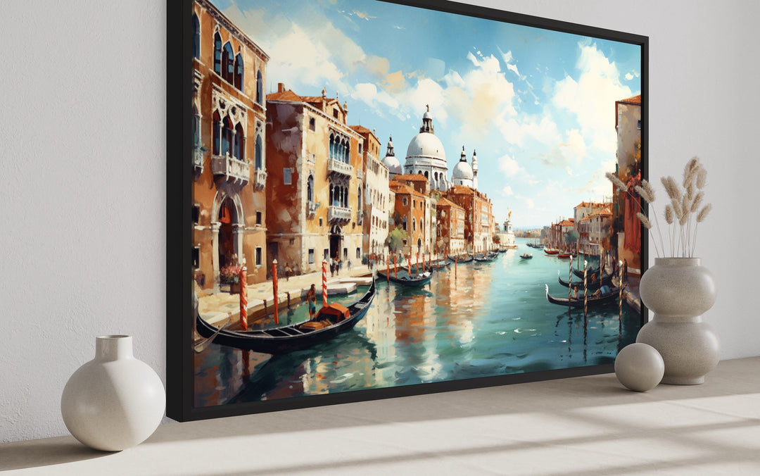 Venice Italy Grand Canal Framed Canvas Wall Art side view