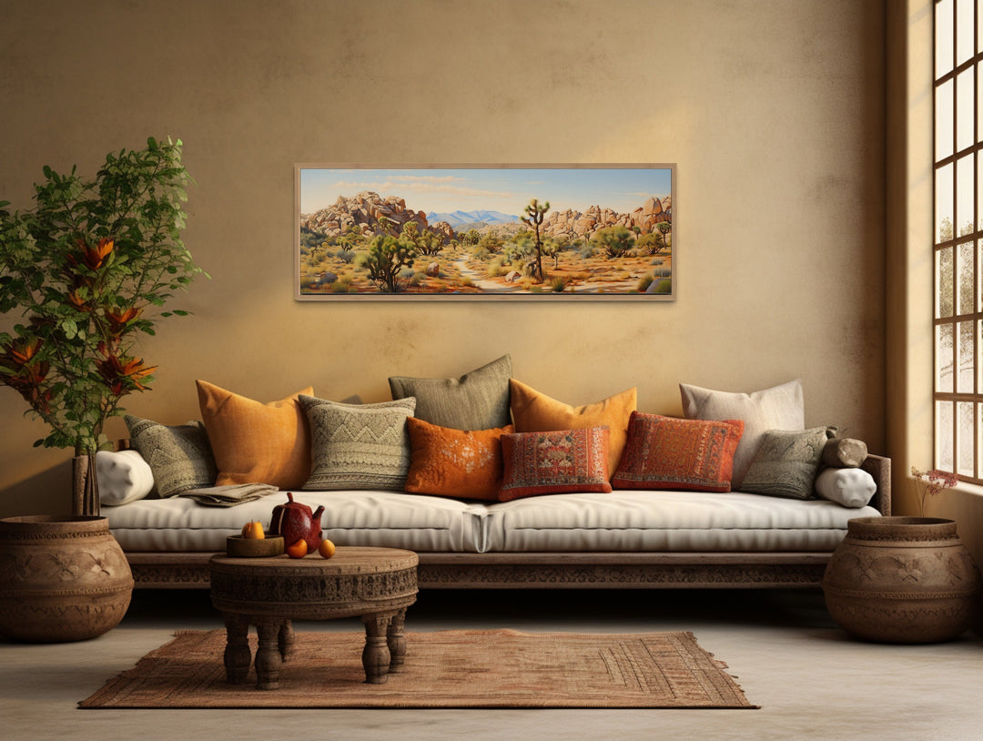 Joshua Tree National Park Horizontal Canvas Wall Art in southwestern room