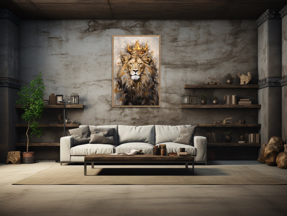 King Lion With Crown Wall Art
