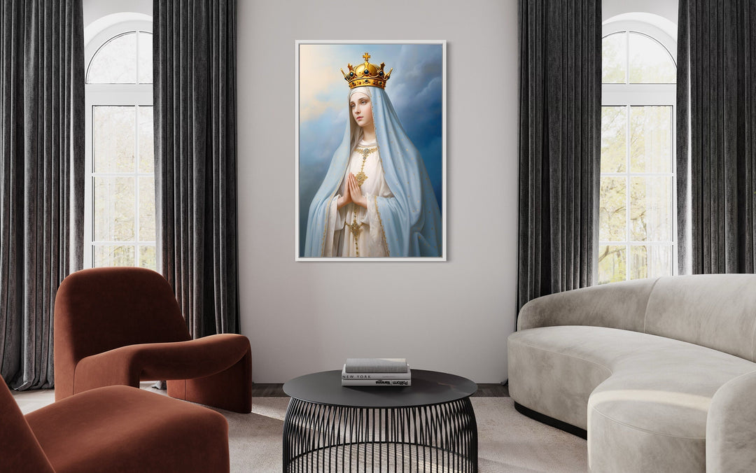 Our Lady of Fatima Blessed Virgin Mary Wall Decor in the living room