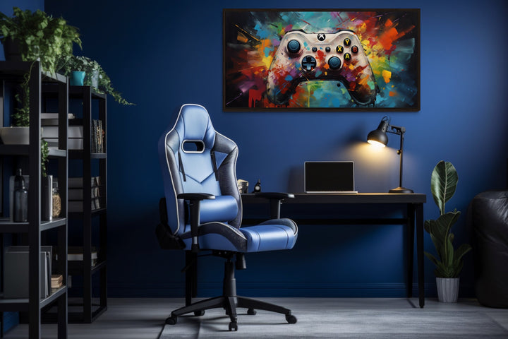 Colorful Graffiti Style Game Controller painting in game room