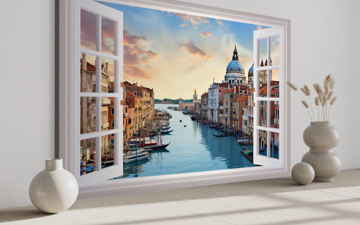 Venice Italy Grand Canal Fake Window Wall Art side view