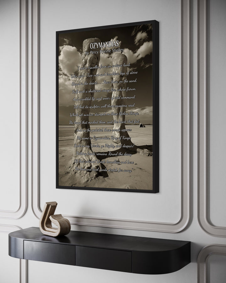 Ozymandias Poem Framed Canvas Wall Art side view