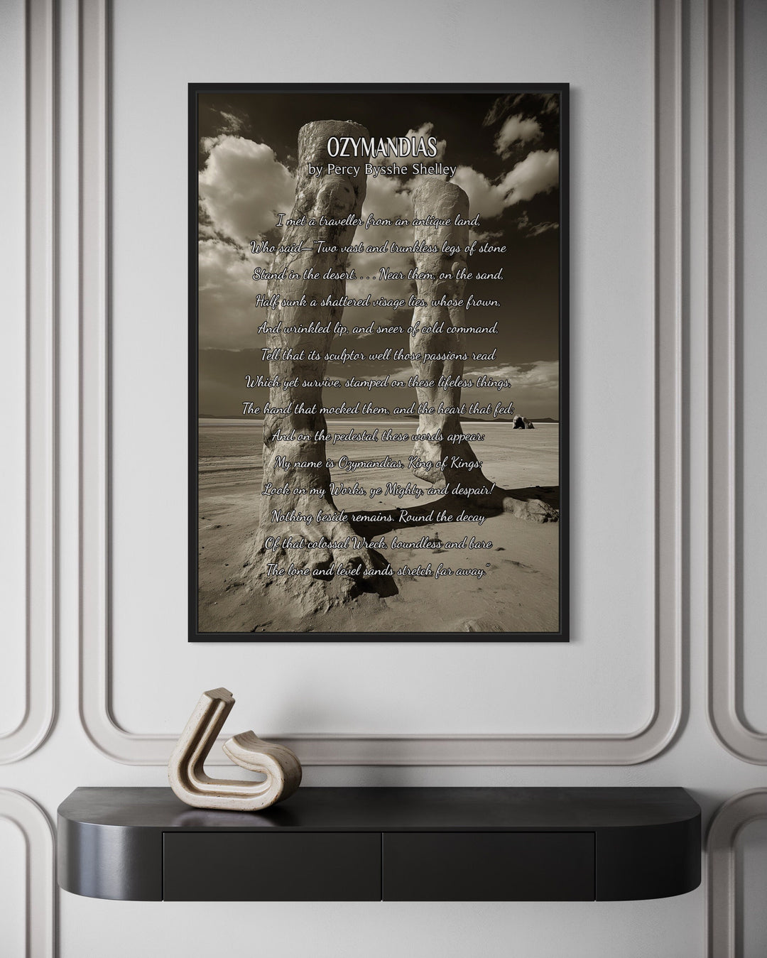 Ozymandias Poem Framed Canvas Wall Art