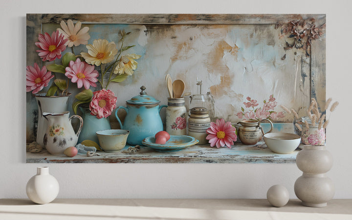 Rustic Chic Kitchenware Farmhouse Kitchen Canvas Wall Art close up