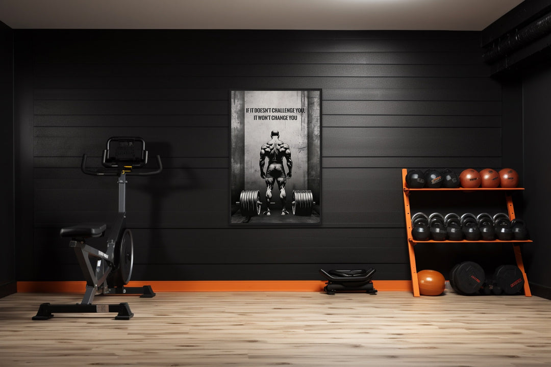 Man With Barbell Motivational Gym Wall Decor