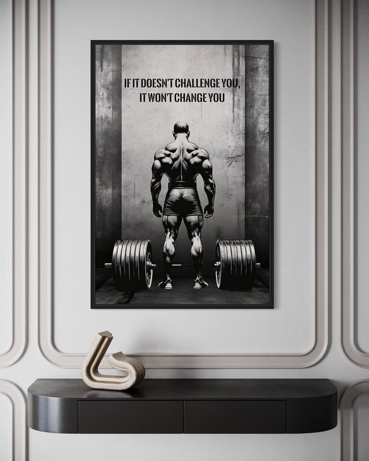 Man With Barbell Motivational Fitness Wall Decor