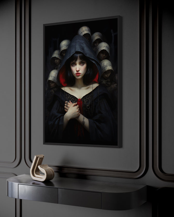 Gothic Snow White And Seven Dwarfs Framed Canvas Wall Art side view