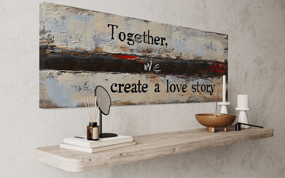 Over Bed Romantic Rustic Master Bedroom Framed Canvas Wall Art side view
