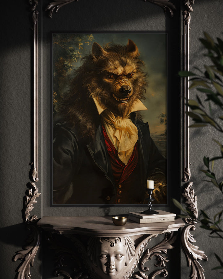 Werewolf Portrait Dark Academia Wall Art