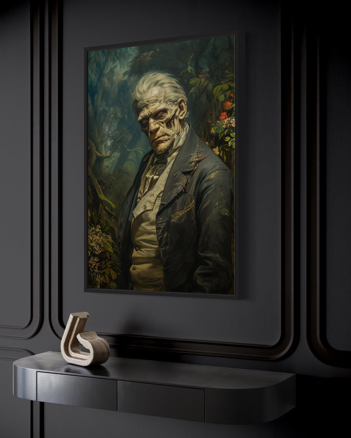 Gothic Frankenstein's Monster Framed Canvas Wall Art side view