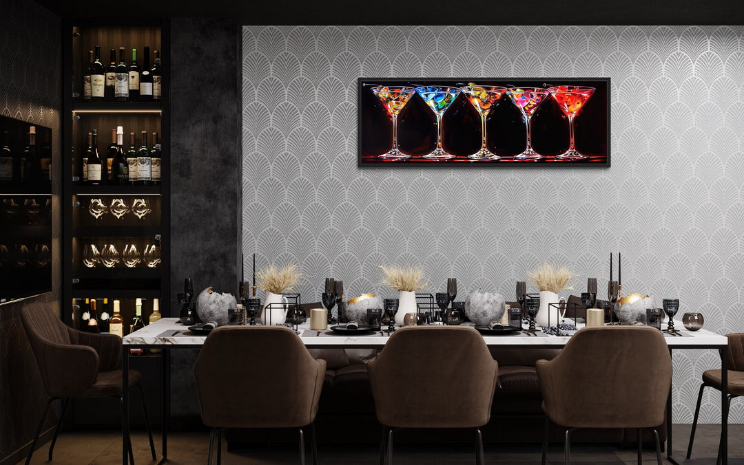 Colorful Martini Glasses Bar Or Dining Room Wall Art