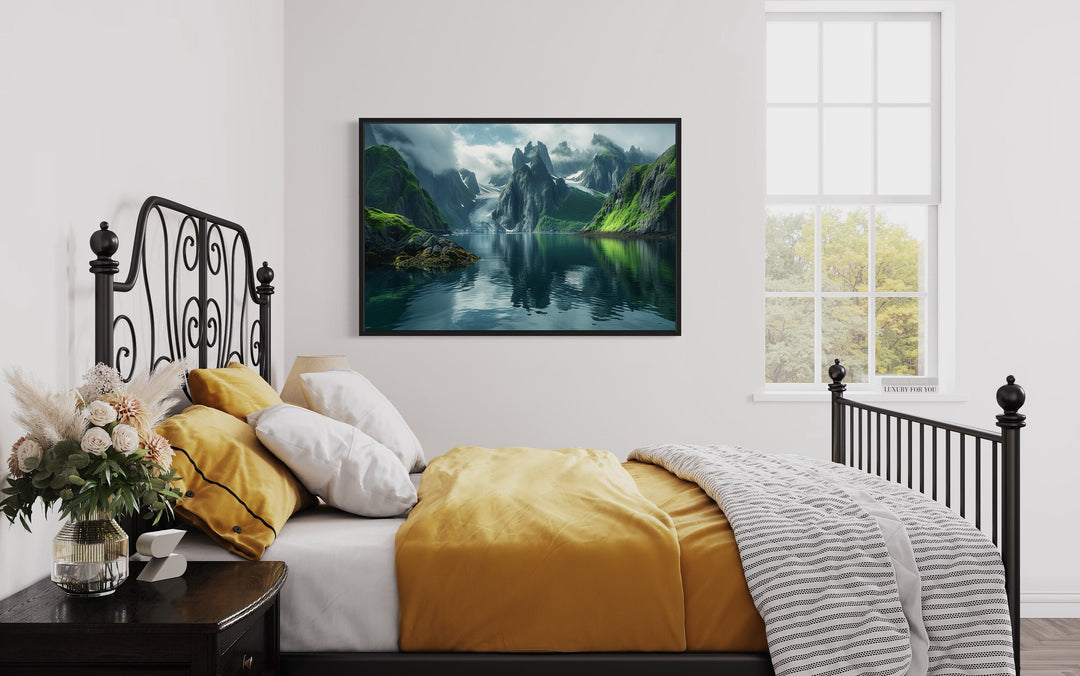 Kenai Fjords National Park Alaska Landscape Wall Art in yellow bedroom