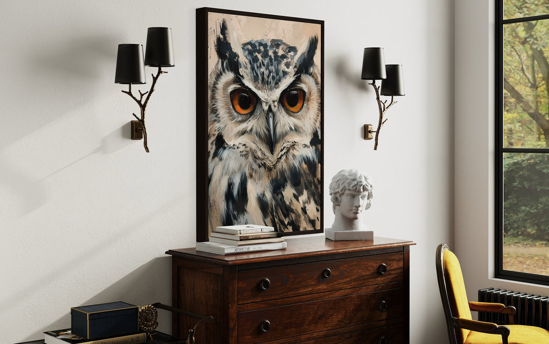 Big Owl Canvas Wall Art side view
