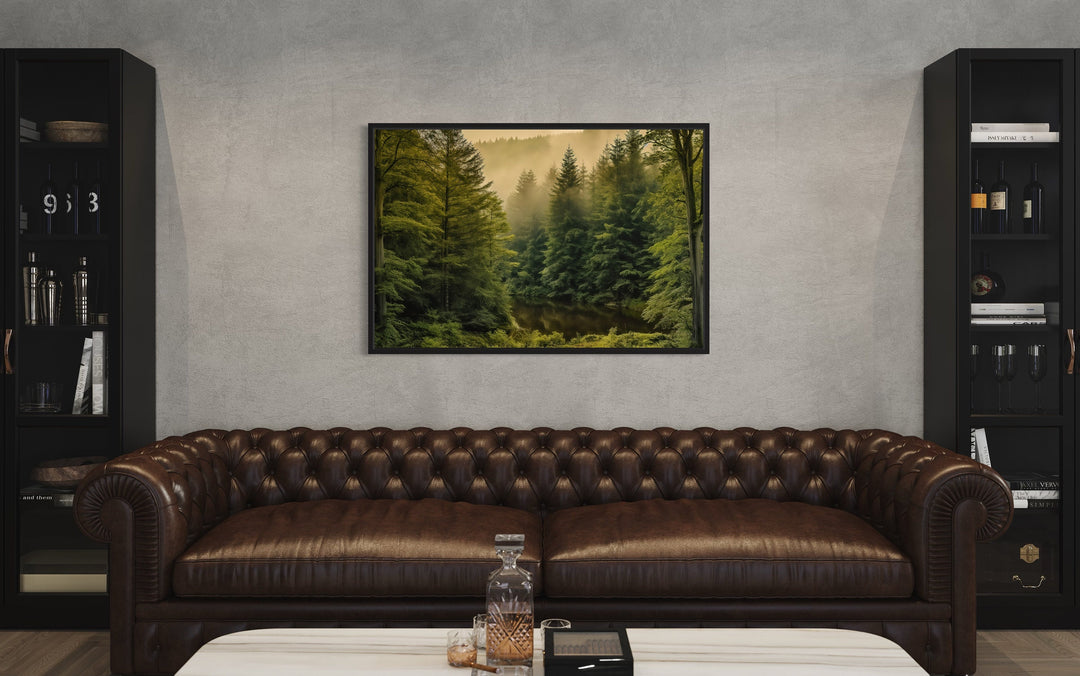 Fir Tree Forest Nature Landscape Framed Canvas Wall Art