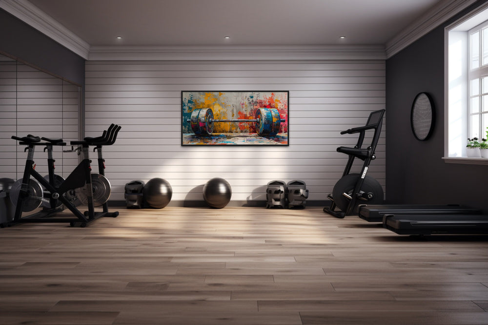Graffiti Barbell Painting Home Gym Decor