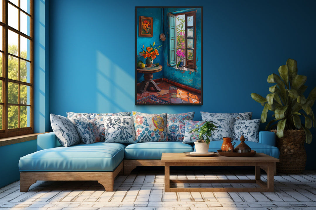 Traditional Mexico Room With Window And Interior Wall Art