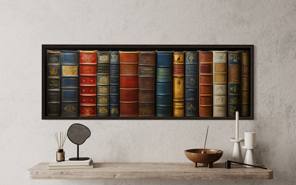 Vintage Book Spines wall art