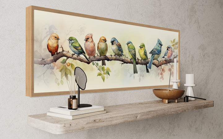 Panoramic Small Colorful Birds Wall Art
