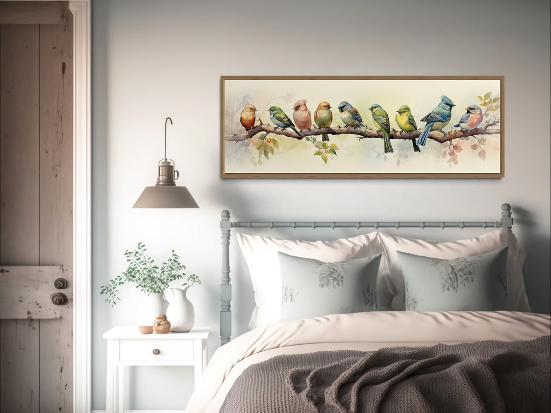 Small Birds On a Branch Canvas Wall Art