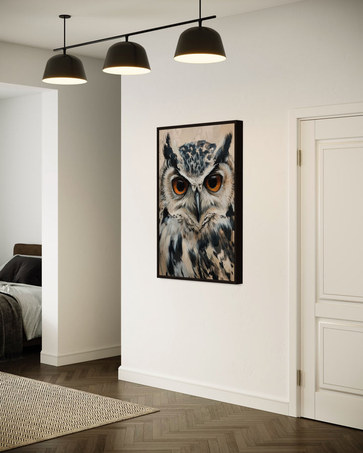 Big Owl Canvas Wall Art in living room