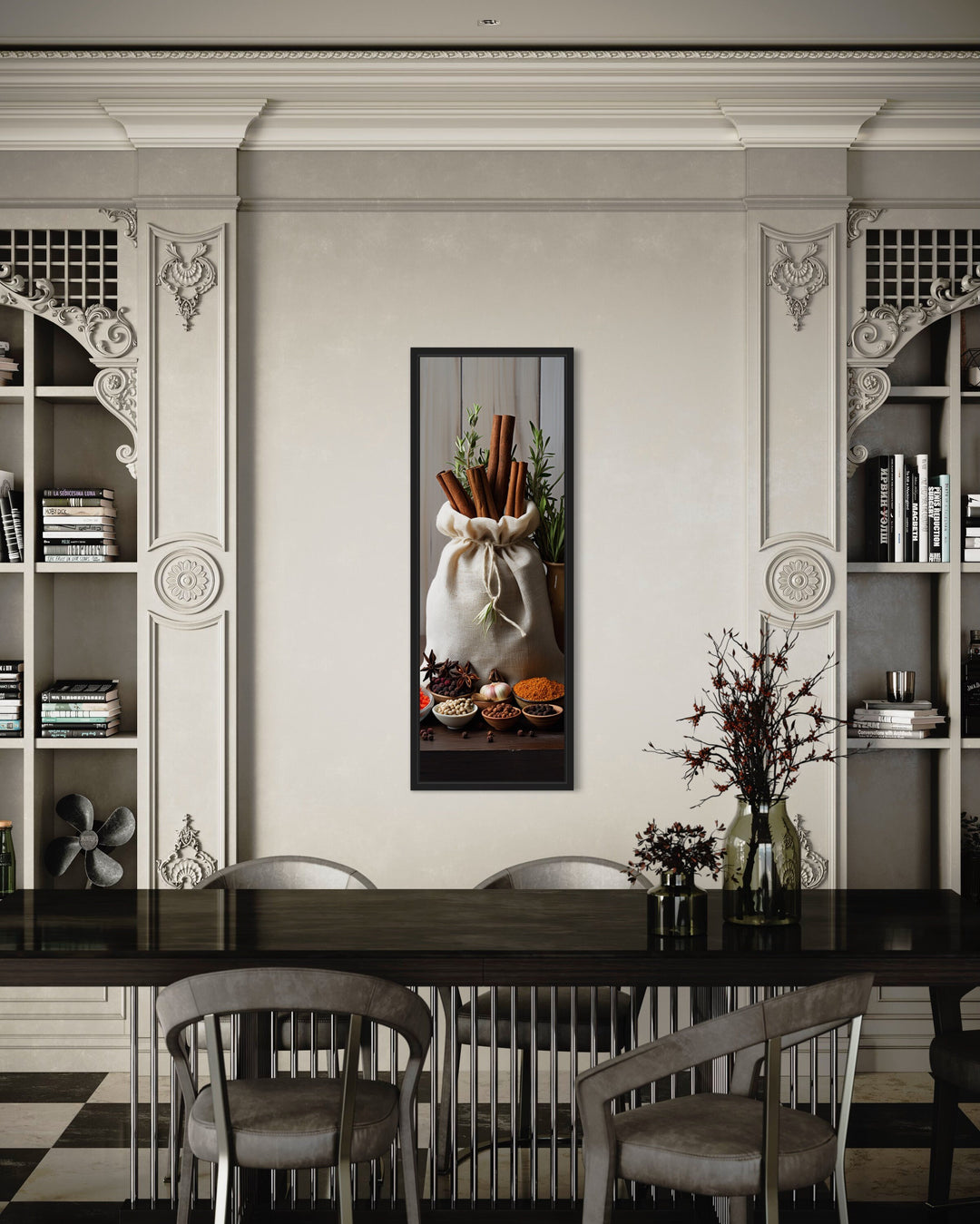 Vertical Herbs And Spices Kitchen Wall Art