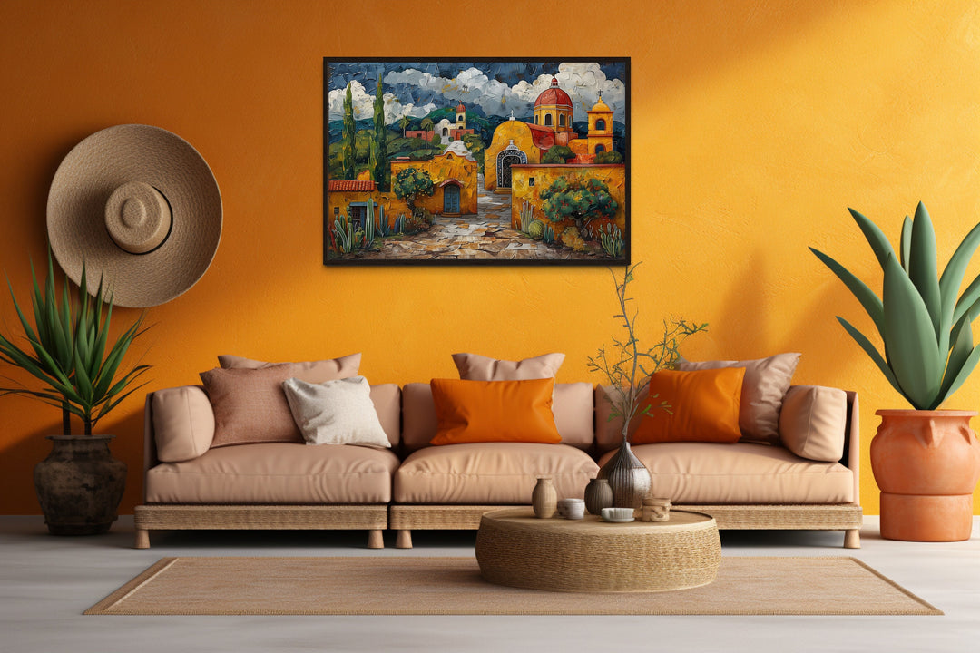 Izamal City Mexican painting in colorful room