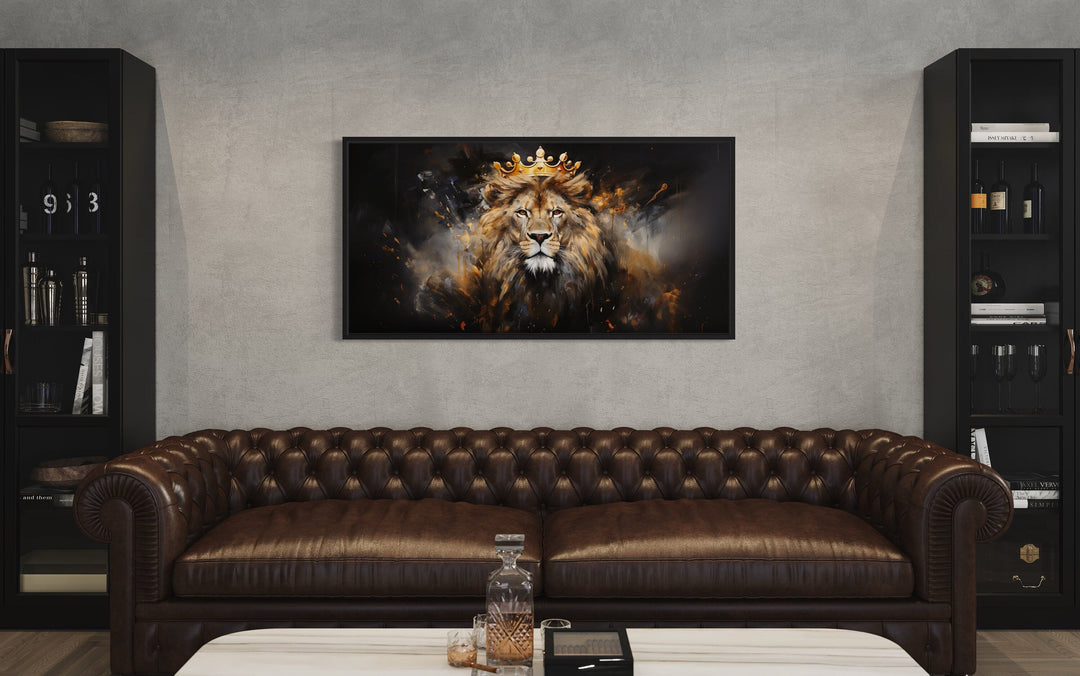 Lion King With Crown Statement Wall Art For Men