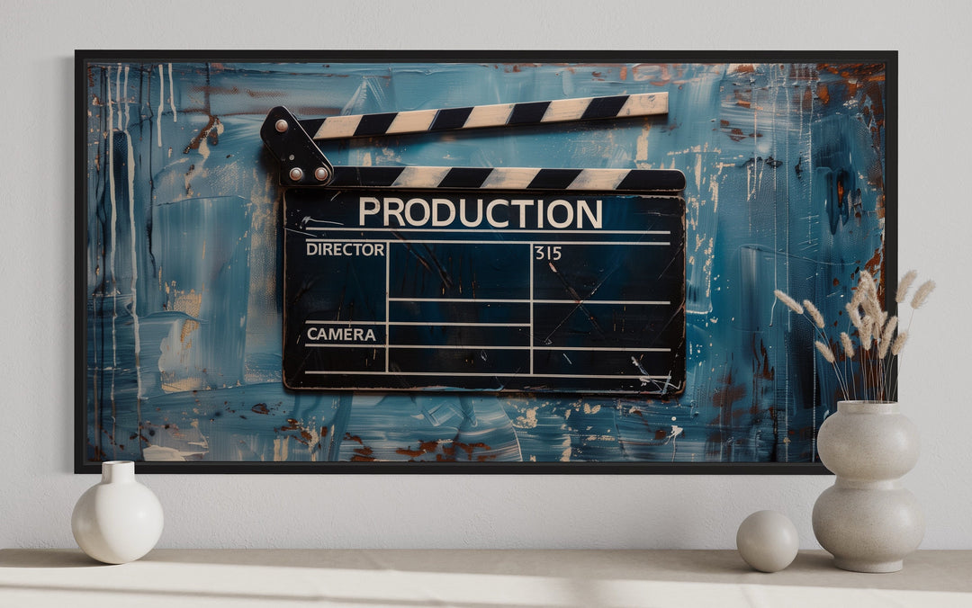 Film Clapper Canvas Wall Art for home theater