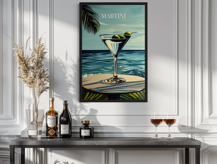 Martini Cocktail On The Beach Art Print