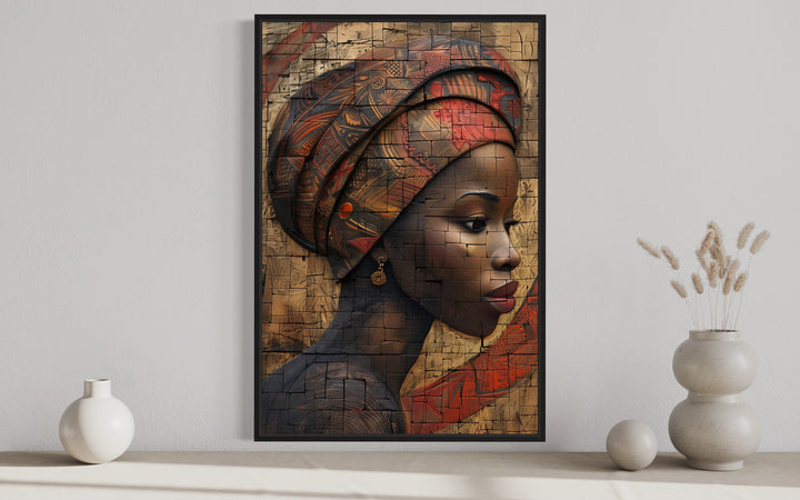 Beautiful African American Woman painting