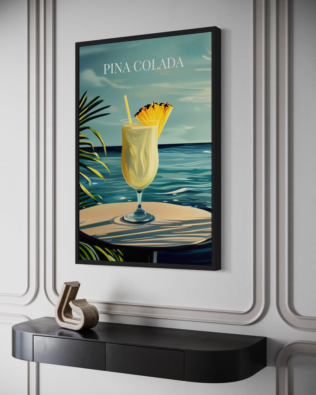 Pina Colada Cocktail On The Beach Art Print side view