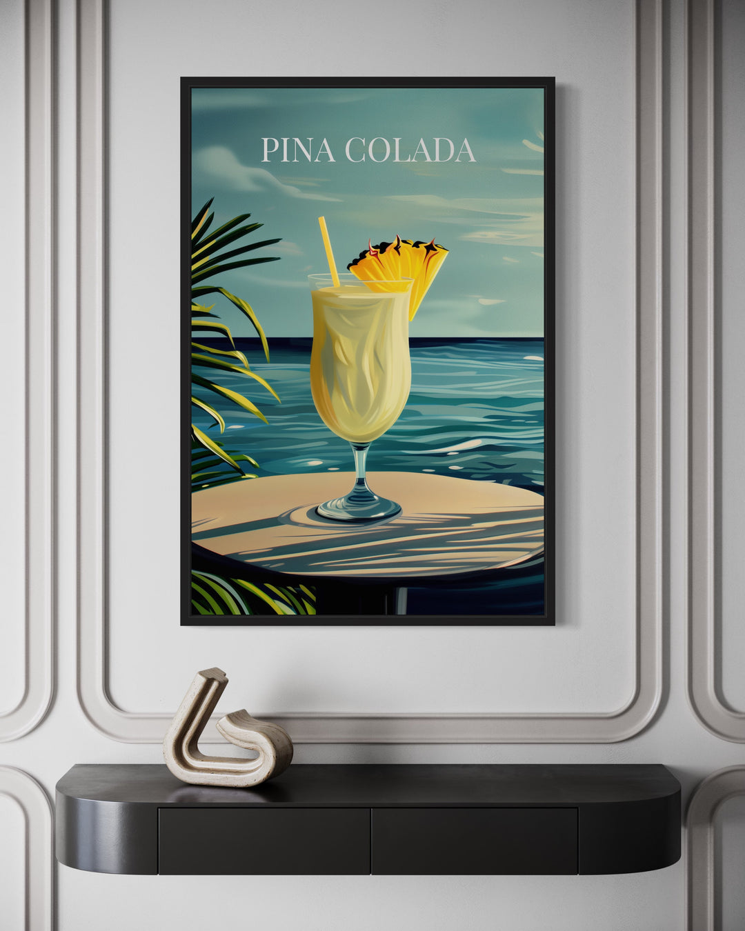 Pina Colada Cocktail On The Beach Art Print close up