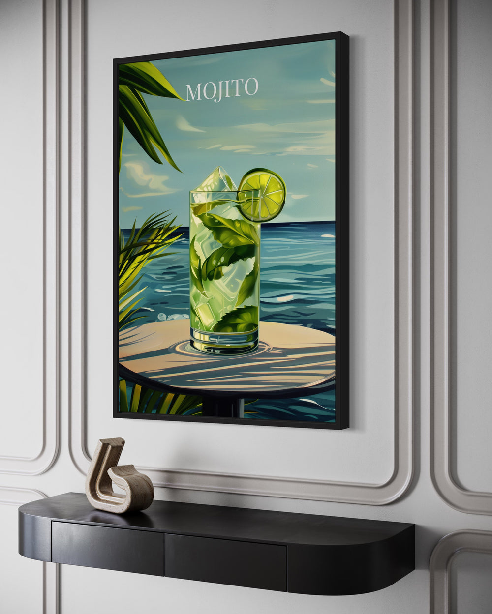 Mojito Cocktail On The Beach Art Print side view