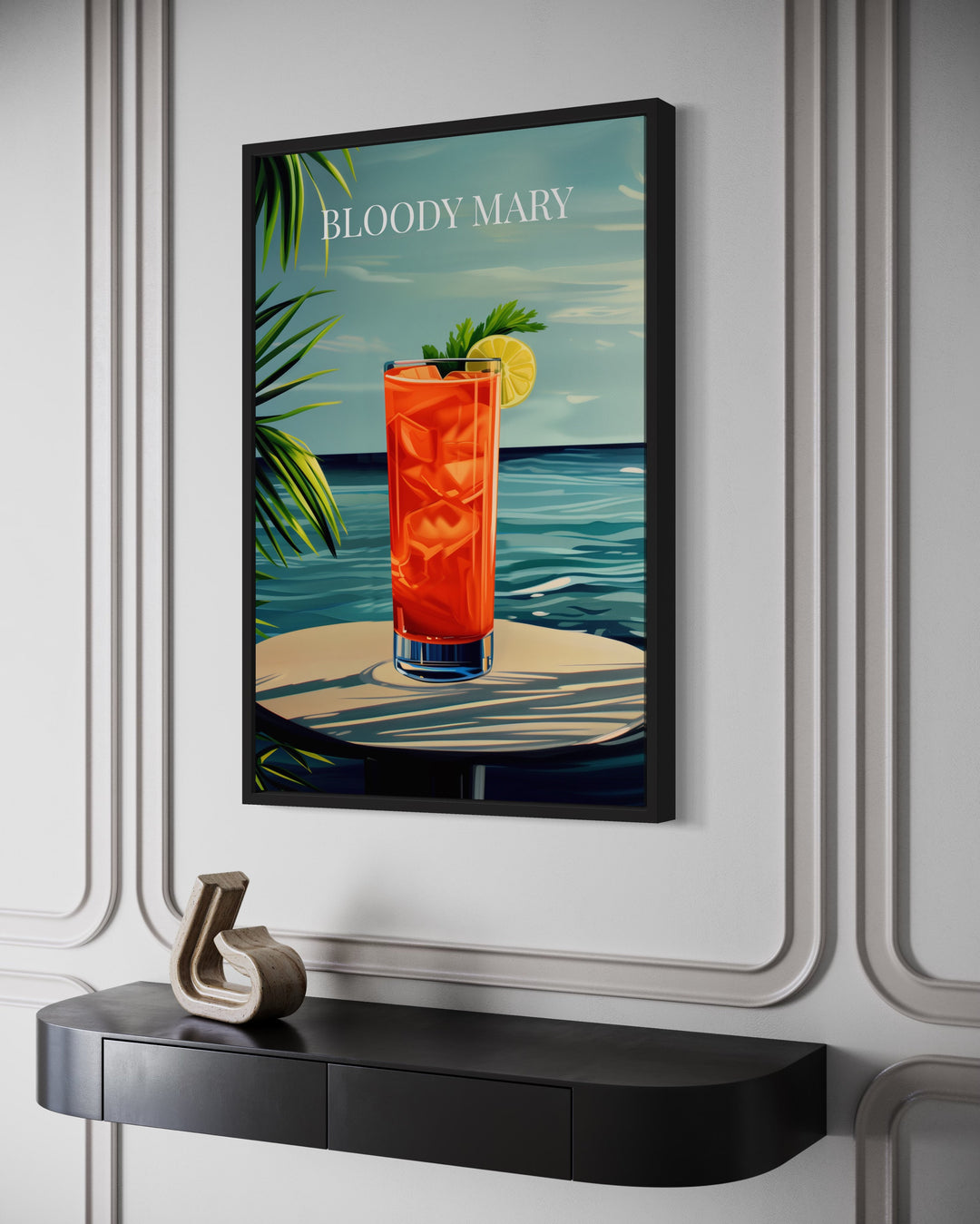 close up side view of Bloody Mary Cocktail Art Print