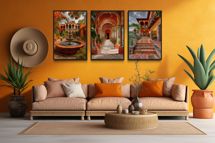 Set Of Three Mexican Hacienda Wall Decor in colorful mexican room