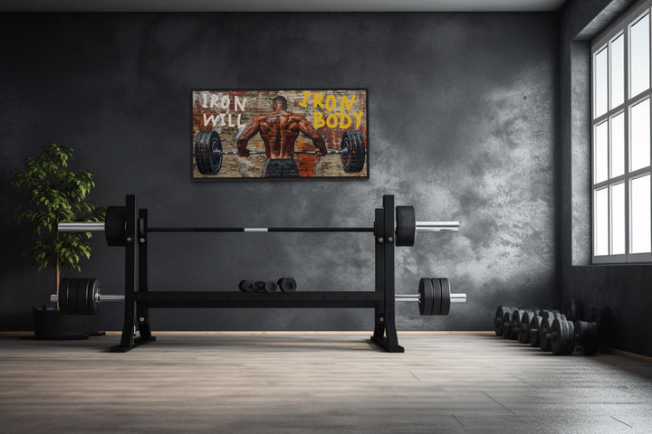 Athletic Man Weightlifting Graffiti Bodybuilding Wall Decor in the gym