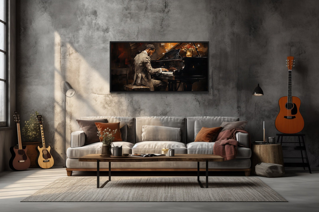 Jazz Piano Player Music Canvas Wall Art