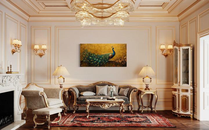 Peacock painting in luxury room