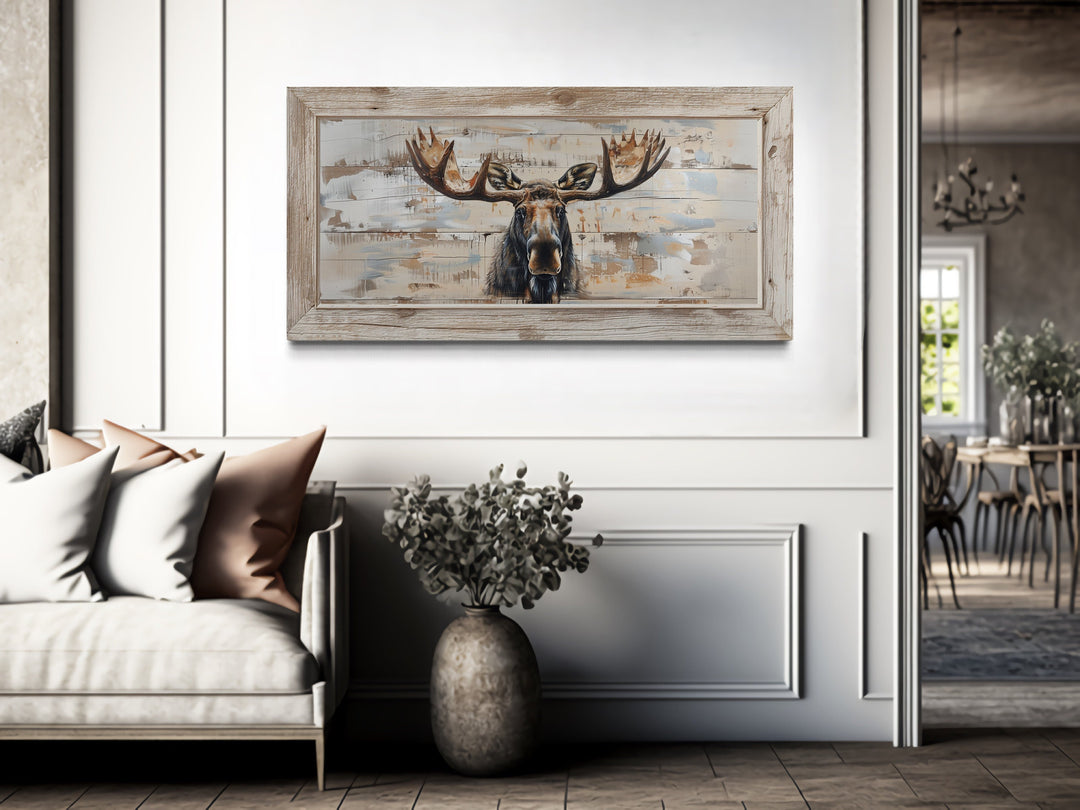 Moose Painting On Wood Extra Large wall art