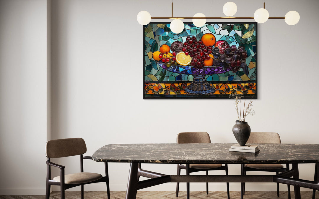 Fruit Vase Stained Glass Style Modern Dining Room Wall Art