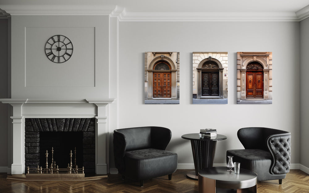 Set of 3 Florence Doors Painting Architecture Italy Wall Art in the office